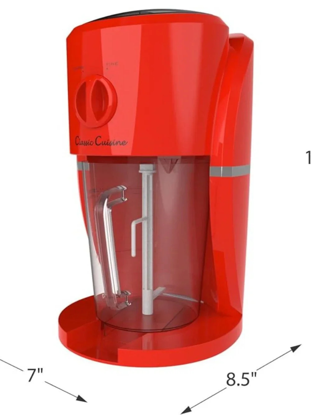Classic Cuisine Frozen Drink Maker Ice Crusher & Slushie Machine Red